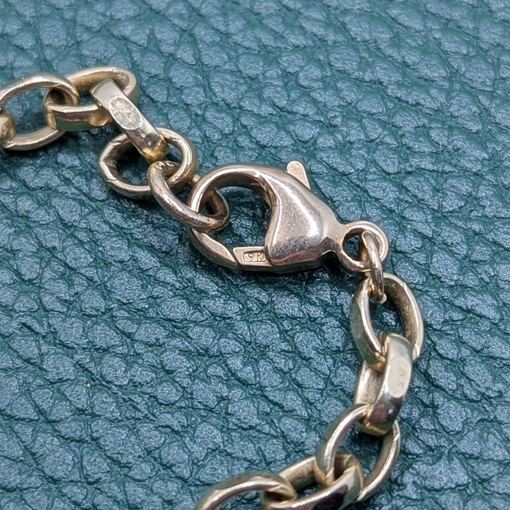 ✨ 9k Yellow Gold Belcher Charm Bracelet ✨ - Picture 2 of 10